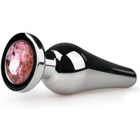 Aanbieding Buttplug met diamant - Zilver/Roze