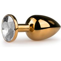 Aanbieding Buttplug met steen - Goud/Transparant