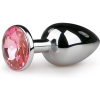 Aanbieding Buttplug met kristal - Zilver/Roze