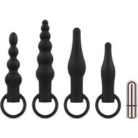 Aanbieding Anaal Plug Set Met Bullet Vibrator - Zwart