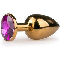 Aanbieding Buttplug met ronde steen - Goud/Roze